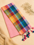Mulcotton Saree - Madras Checks