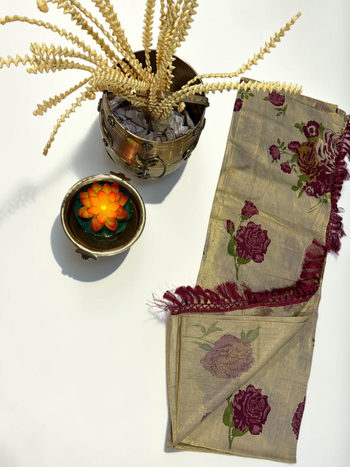 Kerala Saree - Divine Rose
