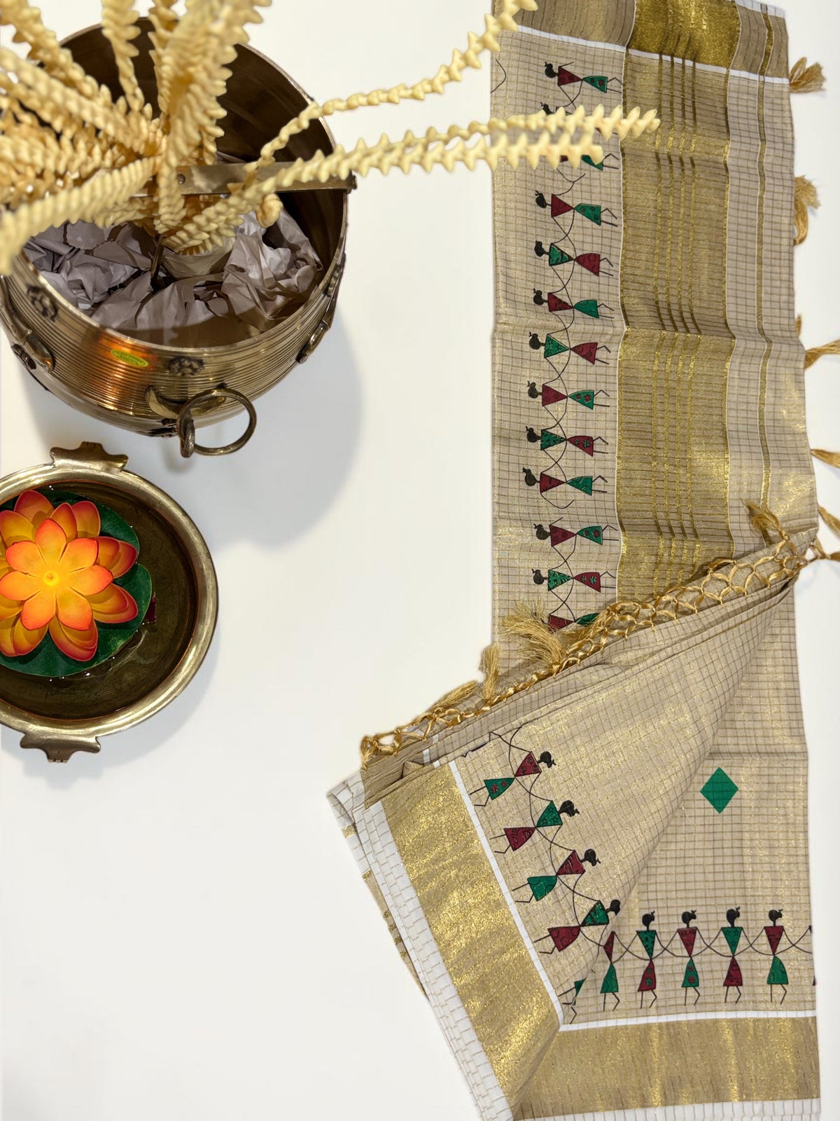 Kerala Saree - Warli Design